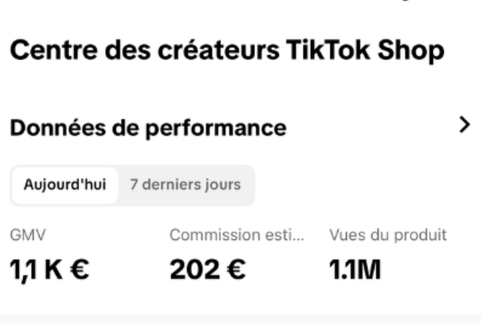 Résultat client TikTok Shop