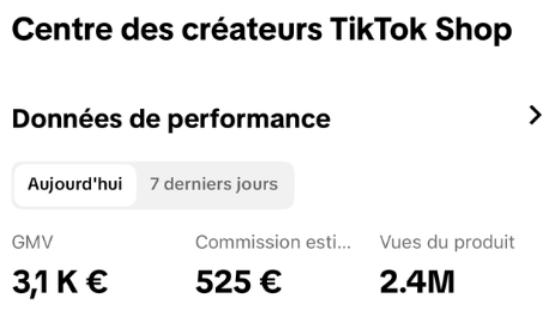 Résultat client TikTok Shop